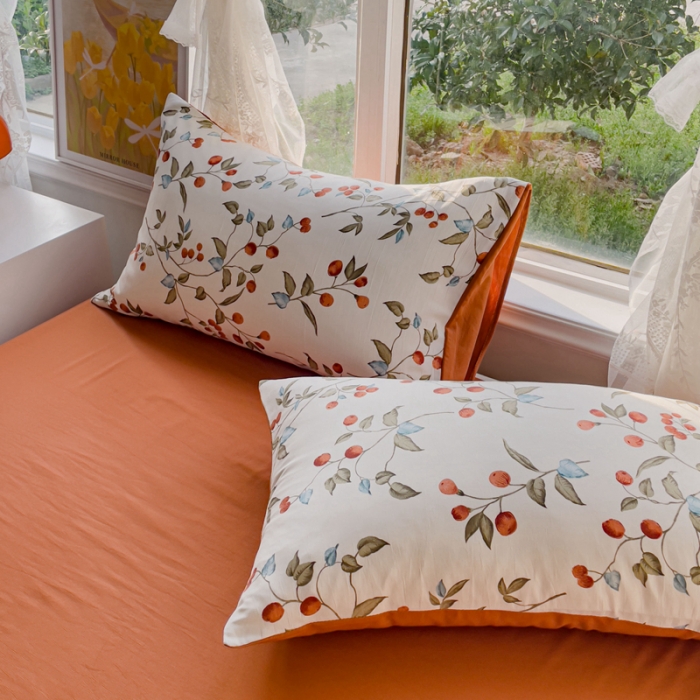 91家纺网 家纺一手货源 找家纺 宜家坊 2023新款法式风水洗棉麻四件套 花溪