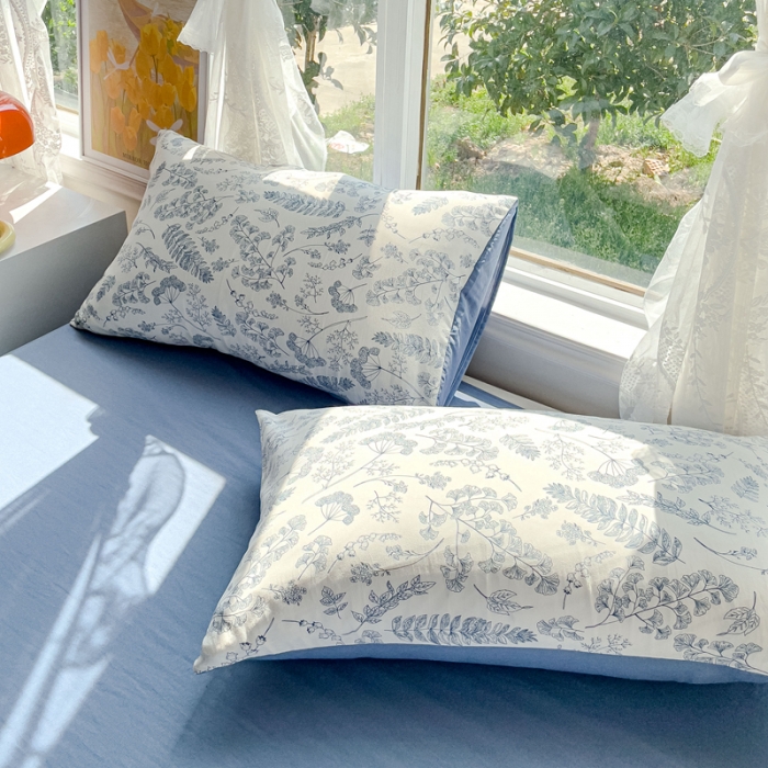 91家纺网 家纺一手货源 找家纺 宜家坊 2023新款法式风水洗棉麻四件套 浅沫