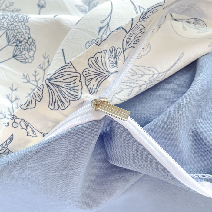 91家纺网 家纺一手货源 找家纺 宜家坊 2023新款法式风水洗棉麻四件套 浅沫