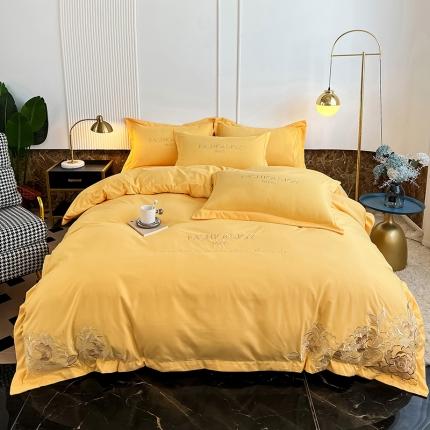 91家纺网 家纺一手货源 找家纺 （总）2023秋冬新款直播热卖长绒棉刺绣花边四件套-繁星系列