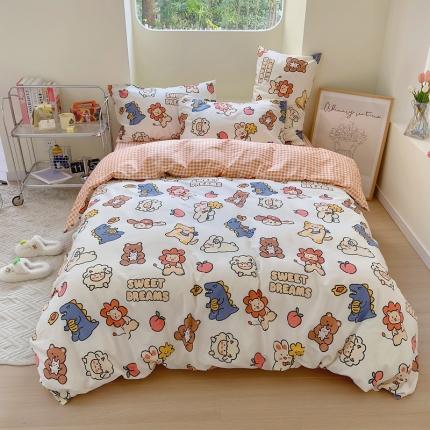 91家纺网 家纺一手货源 找家纺 宜家坊 2024新款12868全棉小清新四件套 梦甜