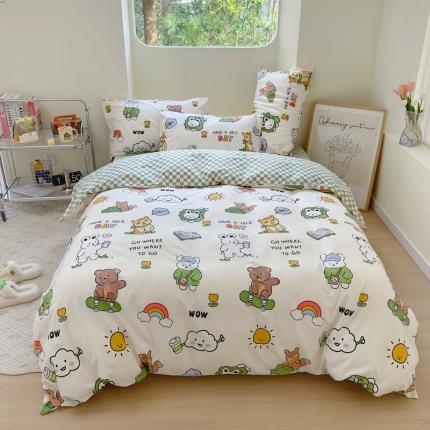 宜家坊 2024新款12868全棉小清新四件套 滑板