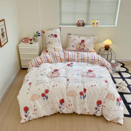 宜家坊 2024新款12868全棉小清新四件套 玫瑰星球