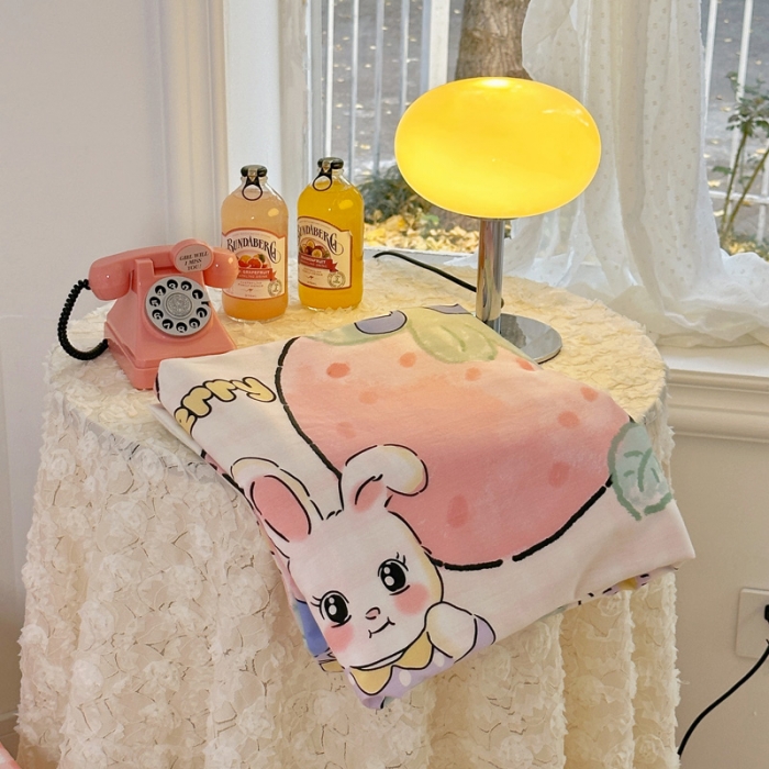 91家纺网 家纺一手货源 找家纺 宜家坊 2024新款12868全棉小清新四件套 莓莓兔