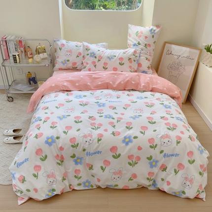 宜家坊 2024新款12868全棉小清新四件套 兔花园