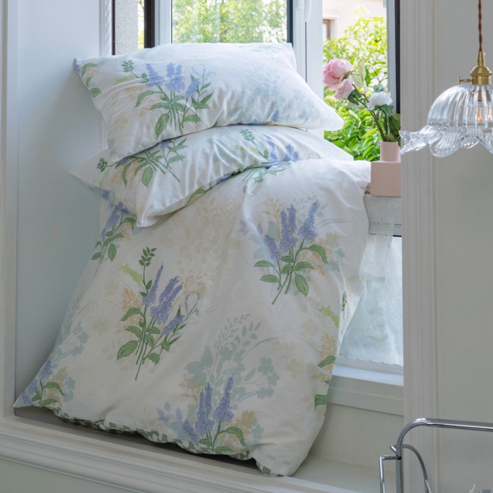 91家纺网 家纺一手货源 找家纺 宜家坊 2024新款12868全棉小清新四件套 薰衣草