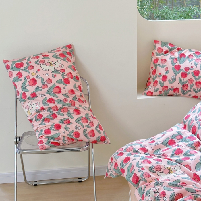 91家纺网 家纺一手货源 找家纺 宜家坊 2024新款12868全棉小清新四件套 月野