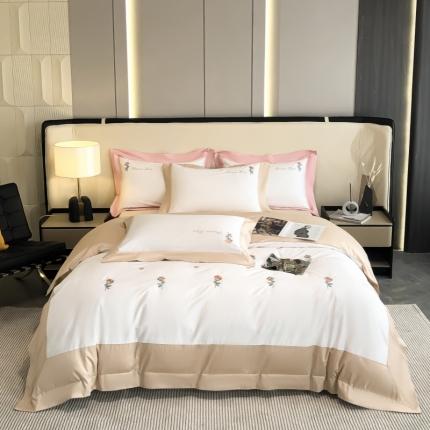 91家纺网 家纺一手货源 找家纺 （总）星蕴家纺 2023新款高密全棉轻奢刺绣四件套系列