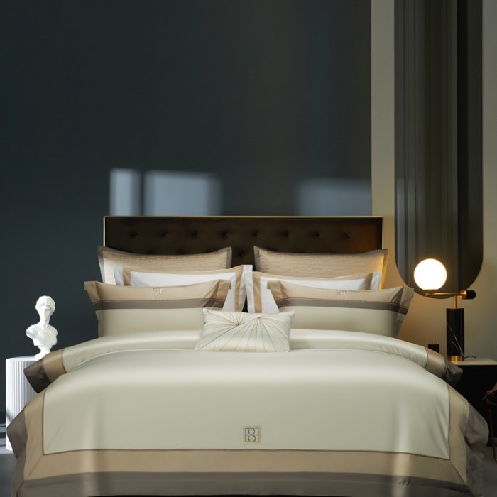 91家纺网 家纺一手货源 找家纺 缔缦 2023新款高端100s刺绣四件套-安琪儿 卡槟