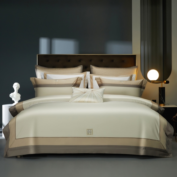 91家纺网 家纺一手货源 找家纺 缔缦 2023新款高端100s刺绣四件套-安琪儿 卡槟