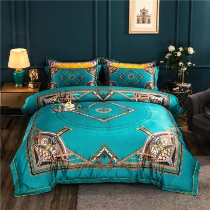 91家纺网 家纺一手货源 找家纺 宜家坊 2023新款高克重高奢云丝绒系列四件套 卡戴珊-兰