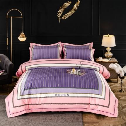 91家纺网 家纺一手货源 找家纺 宜家坊 2023新款高克重高奢云丝绒系列四件套 圣托里尼-紫