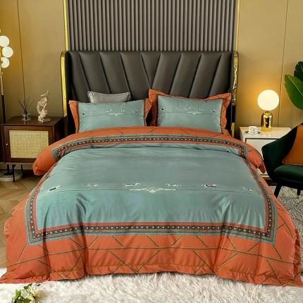 91家纺网 家纺一手货源 找家纺 宜家坊 2023新款高克重高奢云丝绒系列四件套 维纳斯-桔