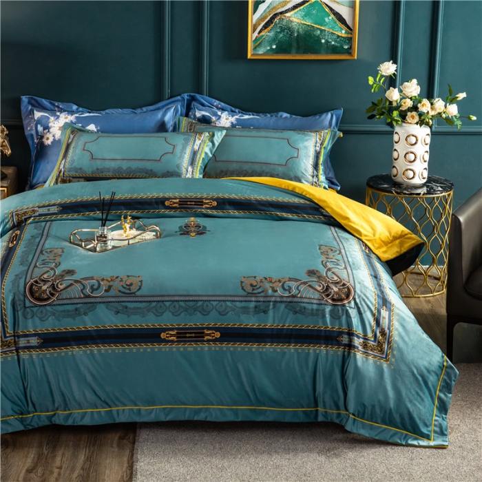 91家纺网 家纺一手货源 找家纺 宜家坊 2023新款高克重高奢云丝绒系列四件套 佛罗伦萨-绿