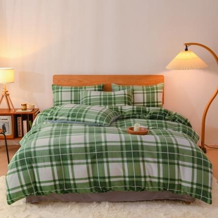 91家纺网 家纺一手货源 找家纺 （总）2023新款无印风印花双面牛奶绒四件套