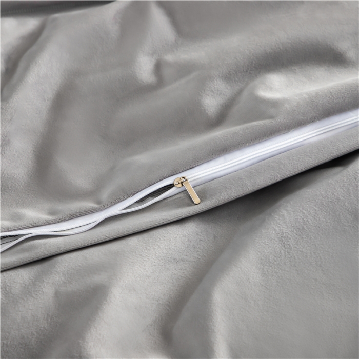 91家纺网 家纺一手货源 找家纺 宜家坊 2023新款高克重高奢云丝绒系列四件套 莱恩-灰