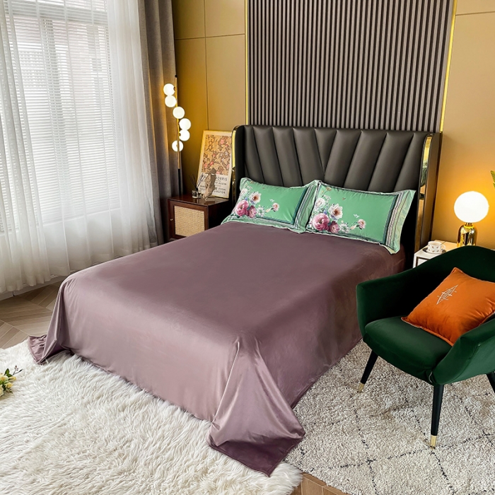 91家纺网 家纺一手货源 找家纺 宜家坊 2023新款高克重高奢云丝绒系列四件套 流金岁月-绿