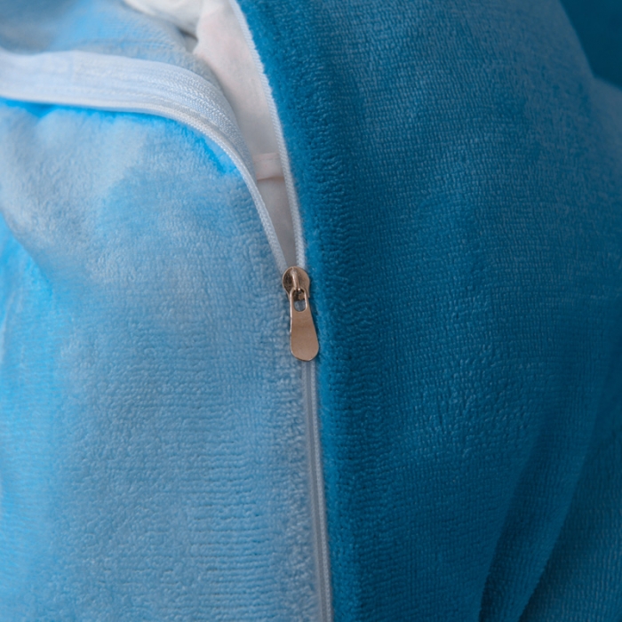 91家纺网 家纺一手货源 找家纺 2023新款无印风印花双面牛奶绒四件套 藏蓝浅蓝