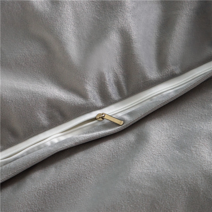 91家纺网 家纺一手货源 找家纺 宜家坊 2023新款高克重高奢云丝绒系列四件套 罗森堡-灰