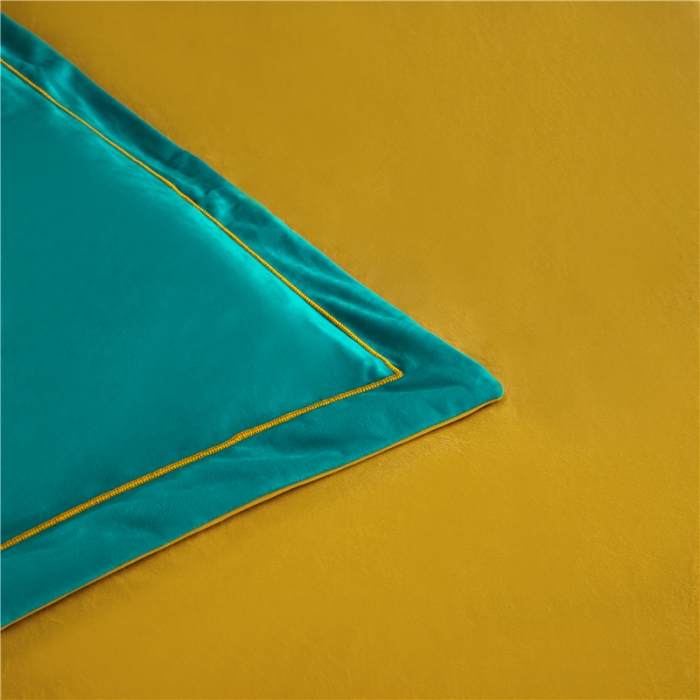 91家纺网 家纺一手货源 找家纺 宜家坊 2023新款高克重高奢云丝绒系列四件套 马德里-黄