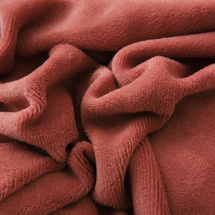 91家纺网 家纺一手货源 找家纺 2023新款无印风印花双面牛奶绒四件套 棕红浅灰