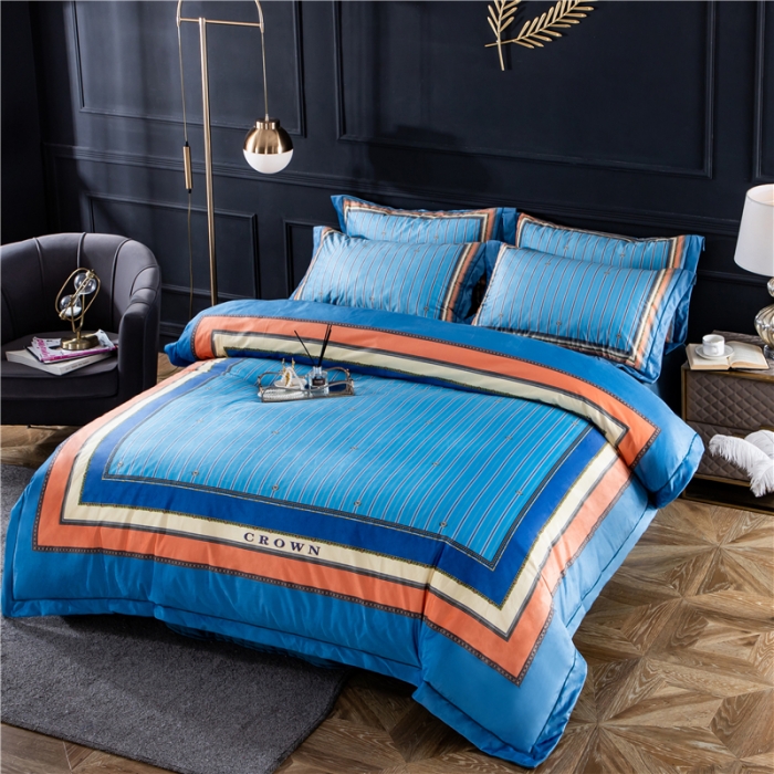 91家纺网 家纺一手货源 找家纺 宜家坊 2023新款高克重高奢云丝绒系列四件套 圣托里尼-兰