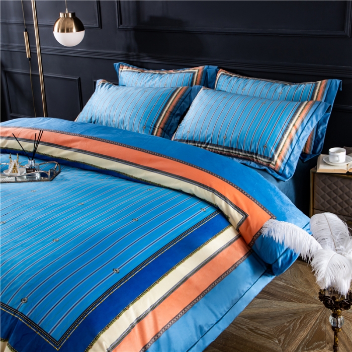 91家纺网 家纺一手货源 找家纺 宜家坊 2023新款高克重高奢云丝绒系列四件套 圣托里尼-兰