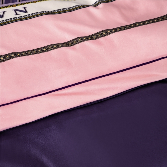 91家纺网 家纺一手货源 找家纺 宜家坊 2023新款高克重高奢云丝绒系列四件套 圣托里尼-紫