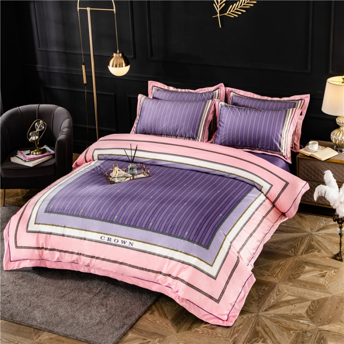 91家纺网 家纺一手货源 找家纺 宜家坊 2023新款高克重高奢云丝绒系列四件套 圣托里尼-紫