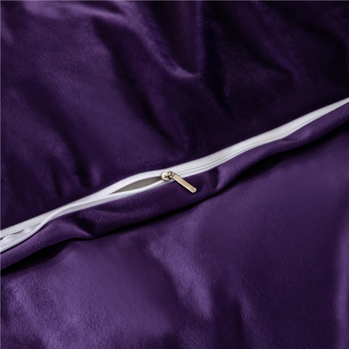 91家纺网 家纺一手货源 找家纺 宜家坊 2023新款高克重高奢云丝绒系列四件套 圣托里尼-紫