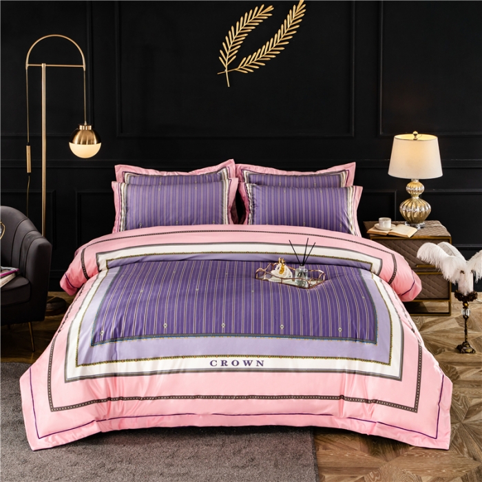 91家纺网 家纺一手货源 找家纺 宜家坊 2023新款高克重高奢云丝绒系列四件套 圣托里尼-紫