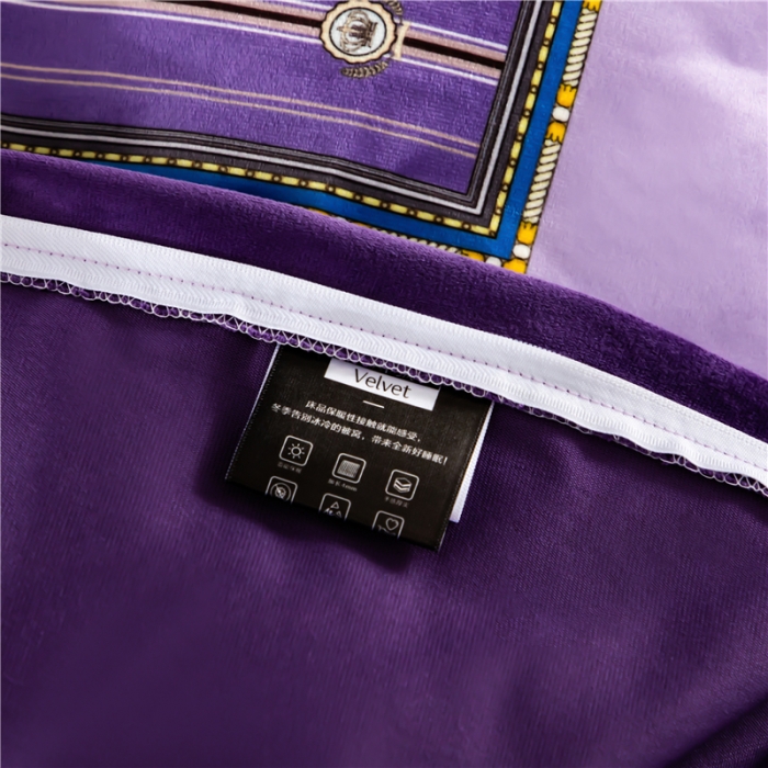 91家纺网 家纺一手货源 找家纺 宜家坊 2023新款高克重高奢云丝绒系列四件套 圣托里尼-紫