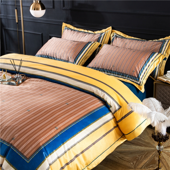 91家纺网 家纺一手货源 找家纺 宜家坊 2023新款高克重高奢云丝绒系列四件套 圣托里尼-棕