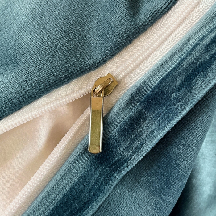 91家纺网 家纺一手货源 找家纺 宜家坊 2023新款高克重高奢云丝绒系列四件套 泰迪熊-蓝