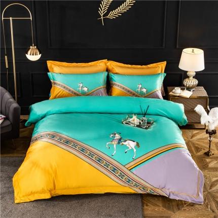 宜家坊 2023新款高克重高奢云丝绒系列四件套 雅典-兰