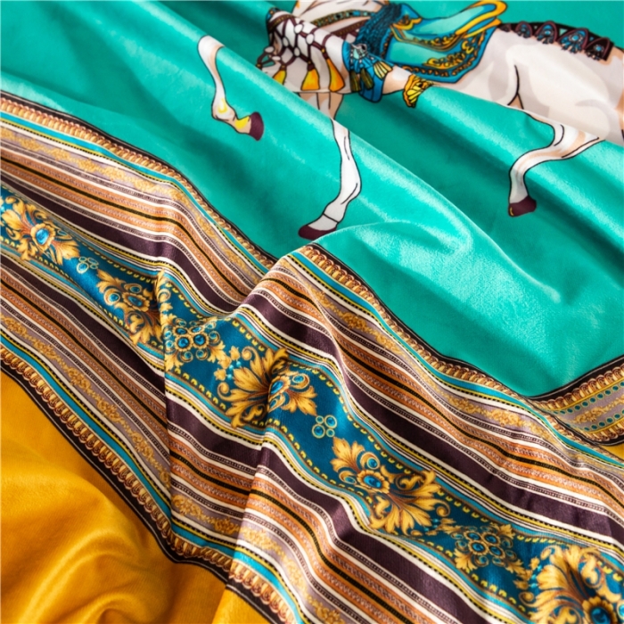 91家纺网 家纺一手货源 找家纺 宜家坊 2023新款高克重高奢云丝绒系列四件套 雅典-兰