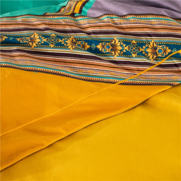 91家纺网 家纺一手货源 找家纺 宜家坊 2023新款高克重高奢云丝绒系列四件套 雅典-兰