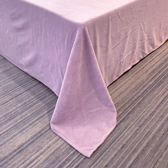 91家纺网 家纺一手货源 找家纺 2023新款韩版水溶花边牛奶绒四件套--安娜系列 安娜-香芋紫