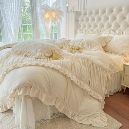 91家纺网 家纺一手货源 找家纺 （总）乐朵家居 2025秋冬 爱莎牛奶绒+朗思汀自发热夹棉床盖四件套