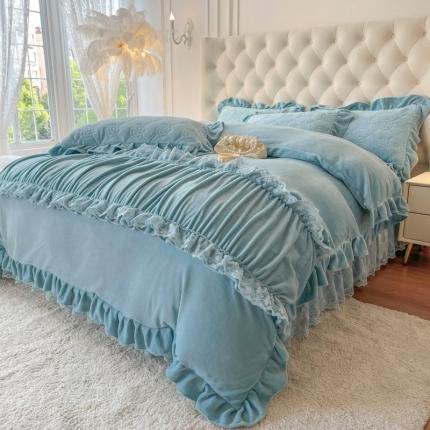 91家纺网 家纺一手货源 找家纺 （总）乐朵家居 2025秋冬 爱莎牛奶绒+朗思汀自发热夹棉床盖四件套