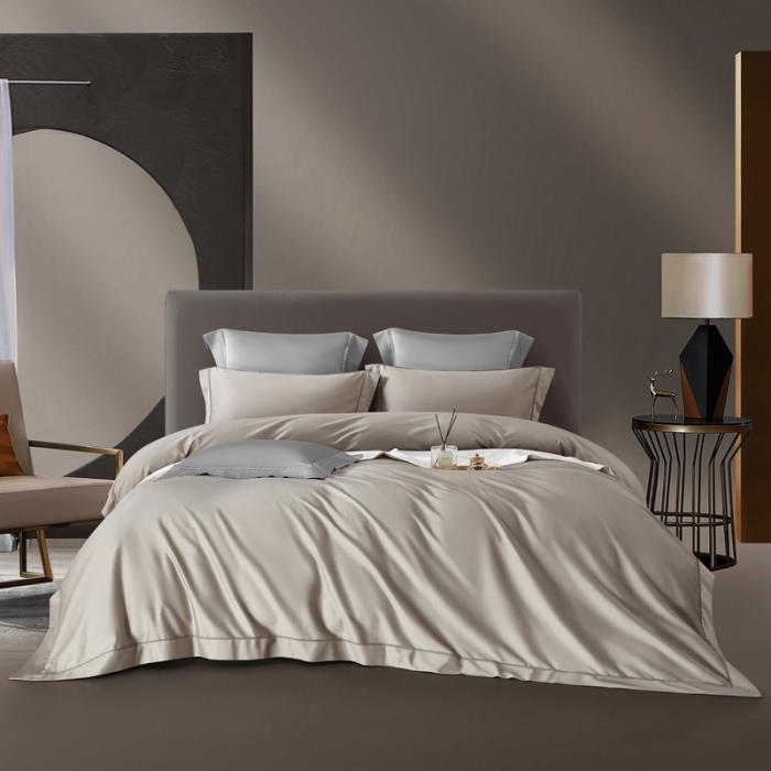 91家纺网 家纺一手货源 找家纺 50支50S纯色长绒棉四件套可选七件套可定制直播爆款