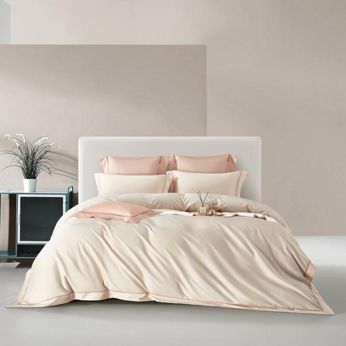 91家纺网 家纺一手货源 找家纺 50支50S纯色长绒棉四件套可选七件套可定制直播爆款