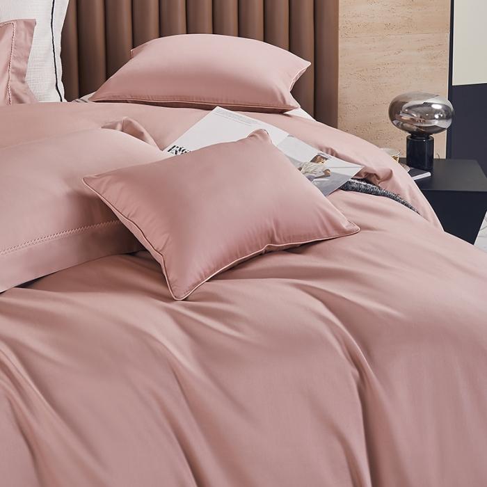 91家纺网 家纺一手货源 找家纺 50支50S纯色长绒棉四件套可选七件套可定制直播爆款 喜悦