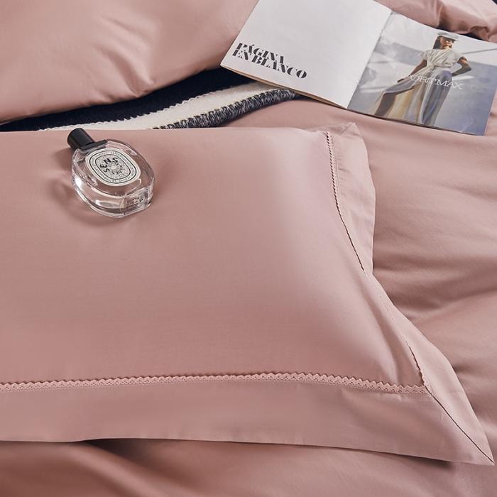 91家纺网 家纺一手货源 找家纺 50支50S纯色长绒棉四件套可选七件套可定制直播爆款 喜悦