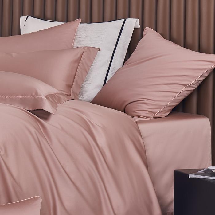 91家纺网 家纺一手货源 找家纺 50支50S纯色长绒棉四件套可选七件套可定制直播爆款 喜悦