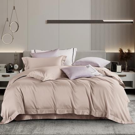 50支50S纯色长绒棉四件套可选七件套可定制直播爆款 优雅