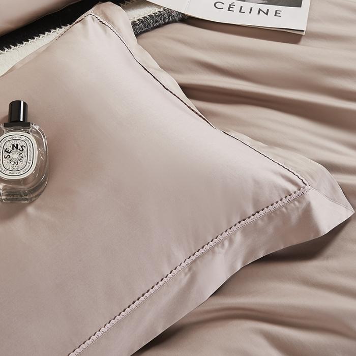 91家纺网 家纺一手货源 找家纺 50支50S纯色长绒棉四件套可选七件套可定制直播爆款 优雅