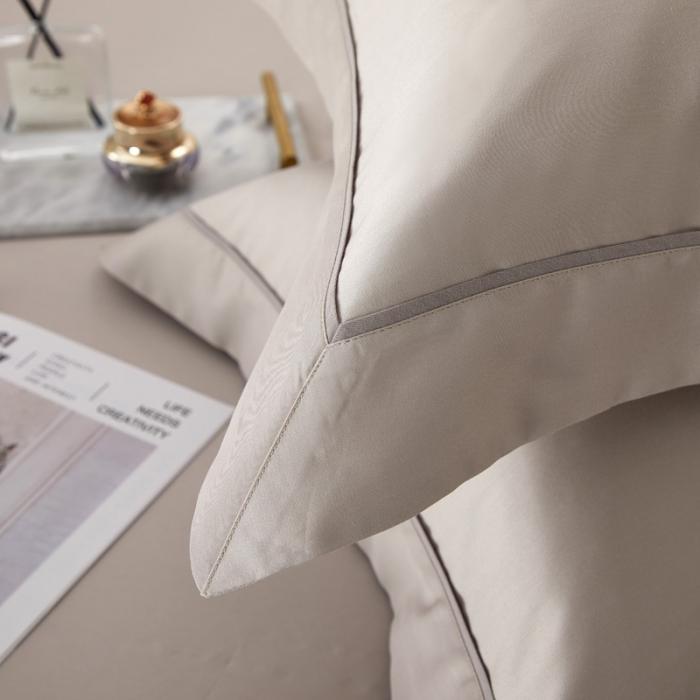 91家纺网 家纺一手货源 找家纺 50支50S纯色长绒棉四件套可选七件套可定制直播爆款 纯朴