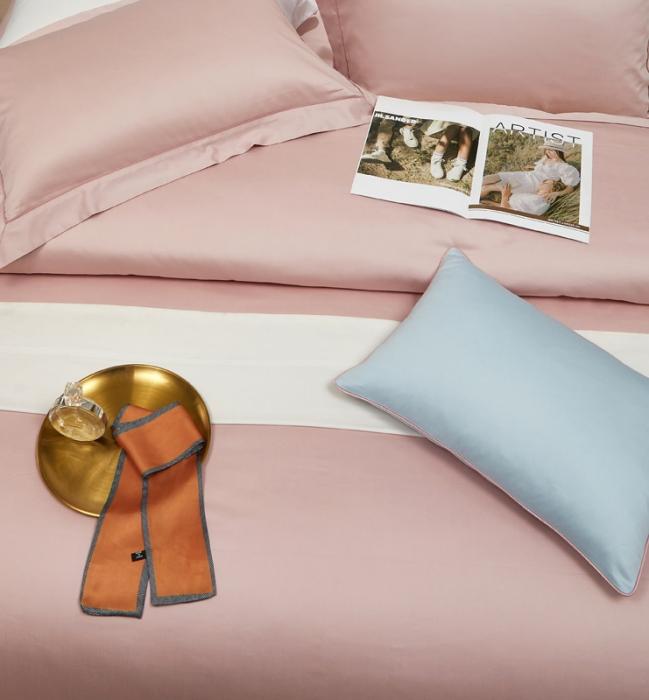 91家纺网 家纺一手货源 找家纺 50支50S纯色长绒棉四件套可选七件套可定制直播爆款 明亮