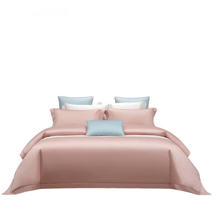 91家纺网 家纺一手货源 找家纺 50支50S纯色长绒棉四件套可选七件套可定制直播爆款 明亮